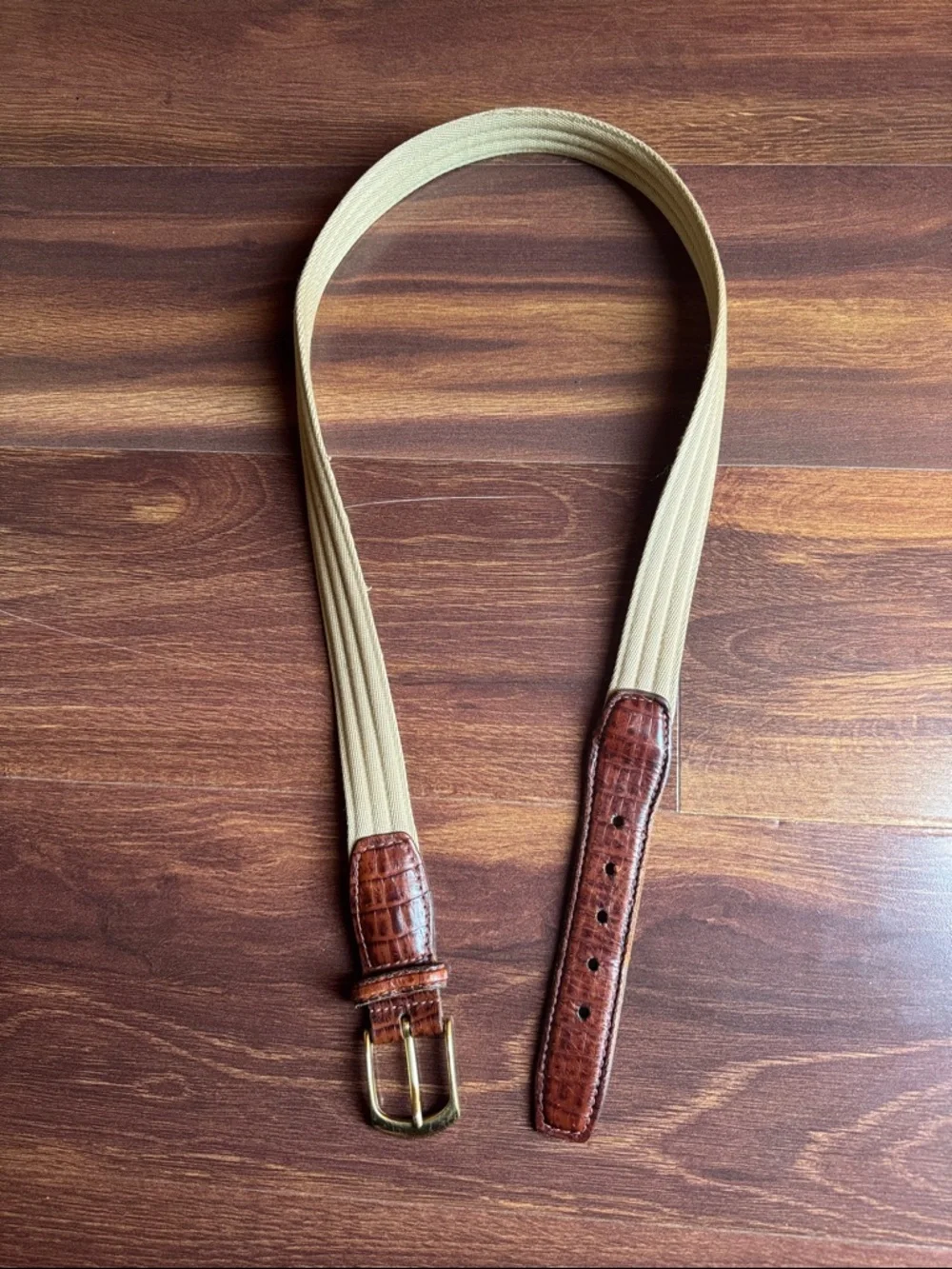 COLE HAAN Men's Cotton/Leather Belt Size 36